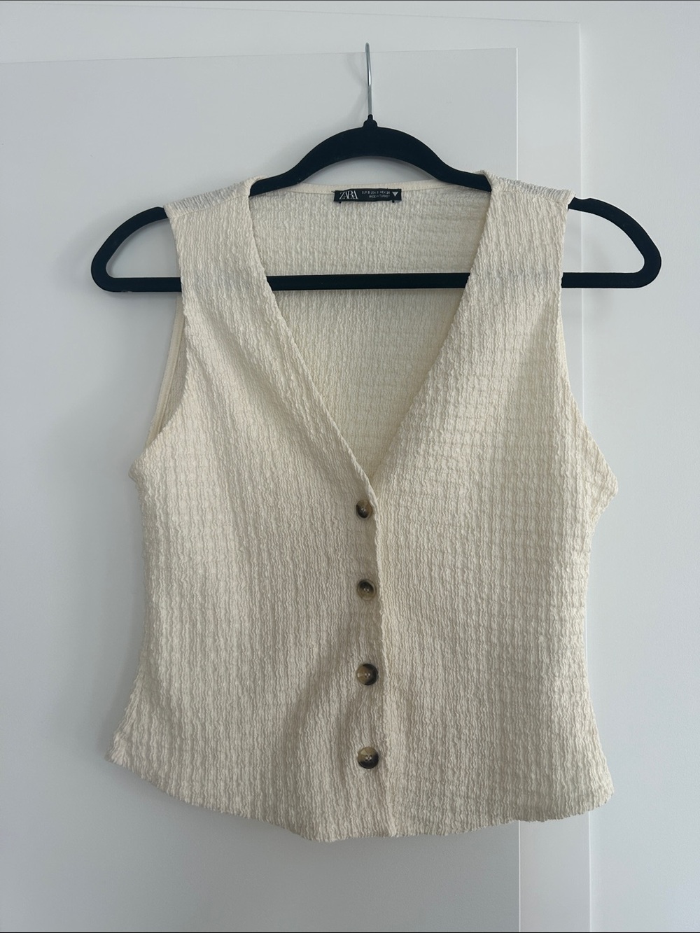 Zara textured Vest | Ivory